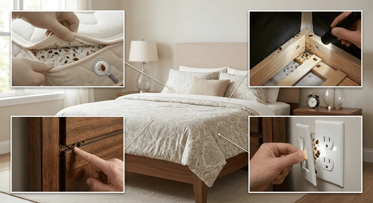 Infographie : Les zones clés à inspecter sur un matelas contre les punaises de lit